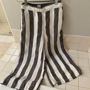 Christian Sirano Linen Striped Pants